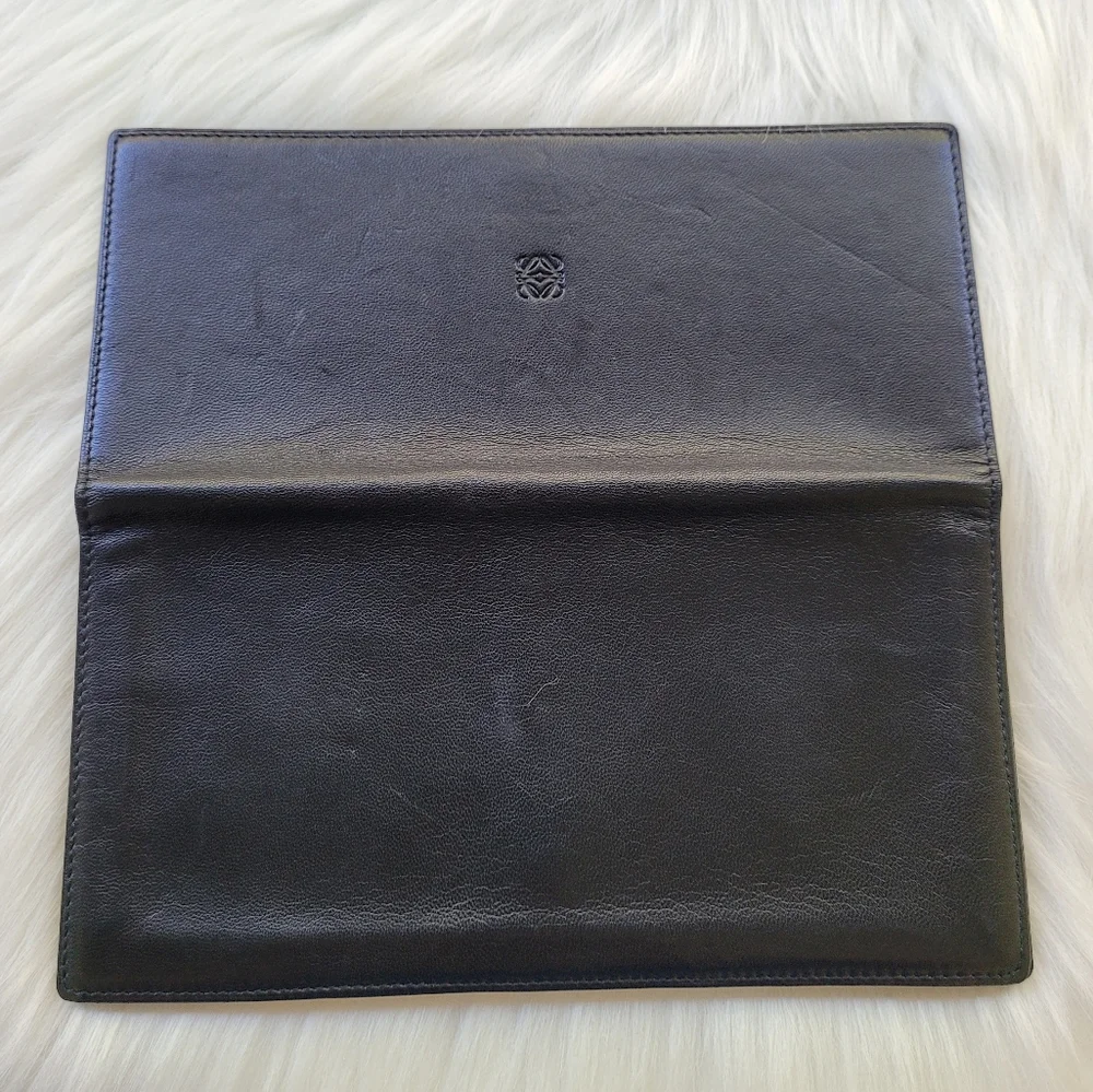 🖤LOEWE Anagram Black Leather Long Bifold Wallet